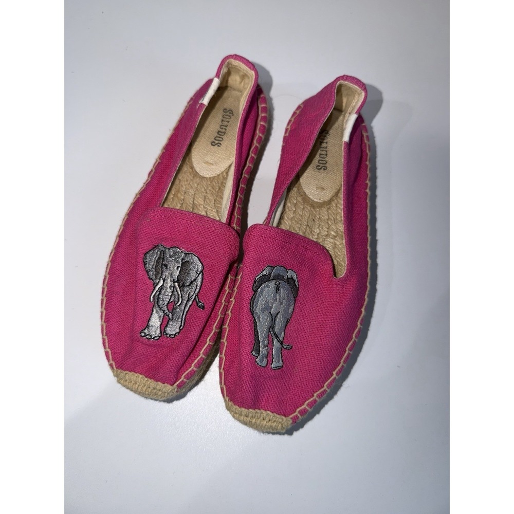 Soludos Espadrille Slip On Loafers‎ Women's Hot Pink Elephant Casual Shoes 6 K